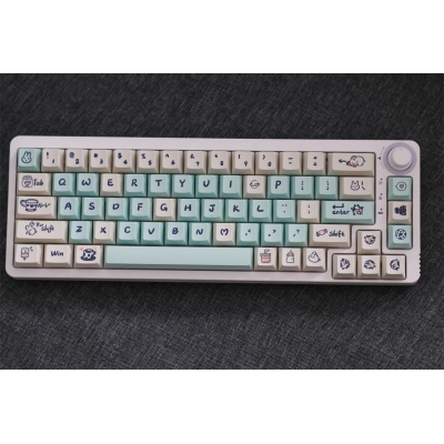 White Rabbit Candy 104+38 Cherry MX PBT Dye-subbed Keycaps Set for Mechanical Gaming Keyboard